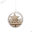 Csendélet fából 6 cm-es akrilgömbbe, X-MAS, 5,5cm, natúr