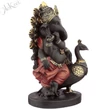 FEKETE GANESHA PIPÁVAL ÉS PÁVÁVAL, 20,5X13,5X10cm