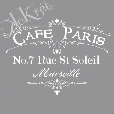 Café Paris, stencil, 30,5x30,5cm