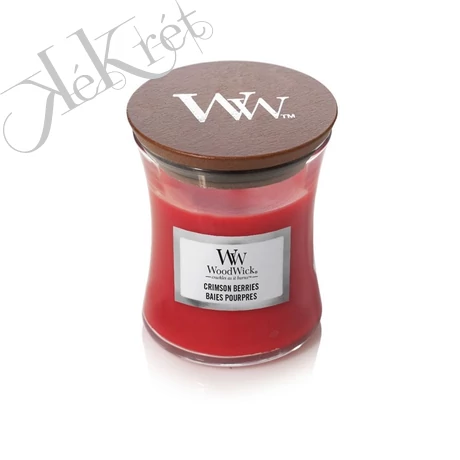 CRIMSON BERRIES KIS ÜVEGGYERTYA, WOODWICK