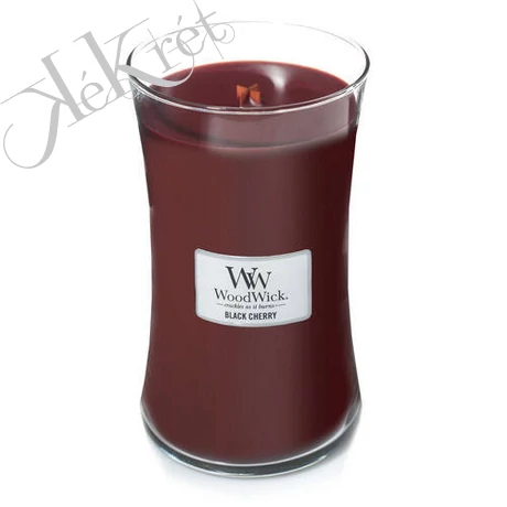 BLACK CHERRYNAGY ÜVEGGYERTYA, Woodwick