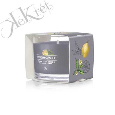 BLACK TEA & LEMON ÜVEGES MINTAGYERTYA, Yankee Candle