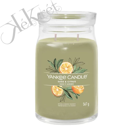 SAGE & CITRUS SIGNATURE NAGY ÜVEGGYERTYA, Yankee Candle