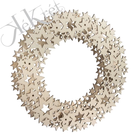 Lézervágott koszorú csillag, 35cm átm., natúr, 10-darabos készlet, Rayher
