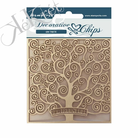 KLIMT: AZ ÉLET FÁJA TEXTÚRA CHIPBOARD, 14X14cm
