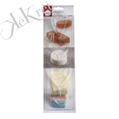 Szappanöntő forma: szívek, mélység 3cm, 4-darabos