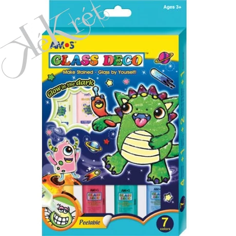 Üvegmatricafesték készlet,  Amos 7x22ml, foszforeszkáló