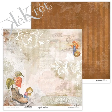 SCRAPBOOK PAPÍR Laserowe Love - Pumpkin Seed 01, 30x30cm