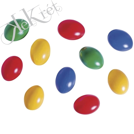 Műanyag tojás, 6cm, 4 színben, 10db/csom