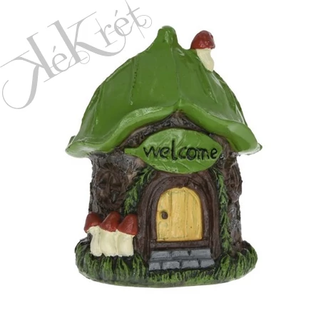 Tündérkert ház welcome felirattal 7,9x6,4x10,4 cm