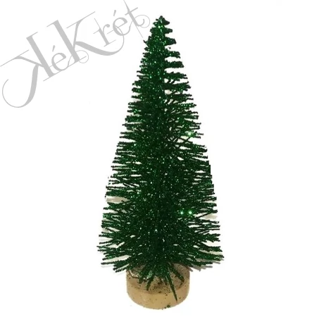 FENYŐFA GLITTERES, FA TALPON, 25 CM