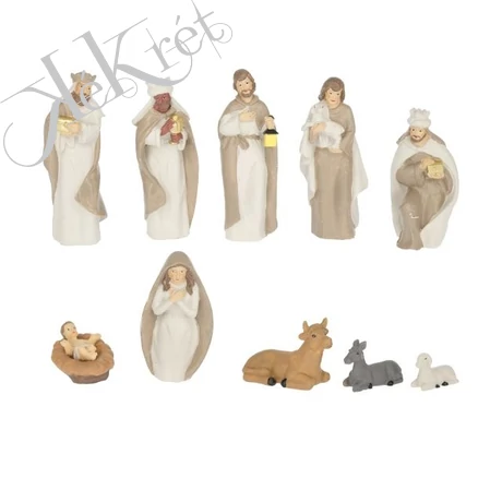 BETLEHEMI FIGURÁK, kb. 11 cm magas, 10 részes