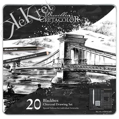 CRETACOLOR BLACK BOX SZÉN RAJZKÉSZLET - 20 DB, LÁNCHÍD