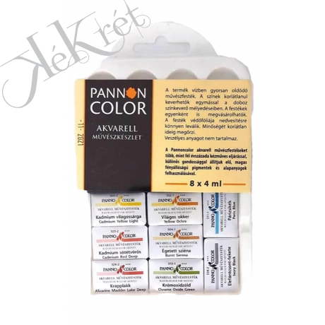Pannoncolor akvarell készlet műanyag dobozban 8*4ml