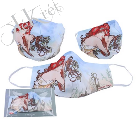 Textilmaszk 18,5x13,5cm, polyester, Mucha:Nyár