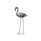 Flamingó simogatós, flitteres álló 95cm zöld/lila