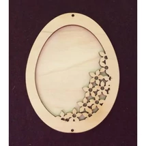 Fa tojás virág kivágással+alap 70x90x3 mm