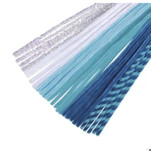 Zseníliadrót-keverék, kék, 0,9x30cm, 6 szín, mindenből 5 db