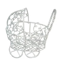 Mini babakocsi, fém, fehér