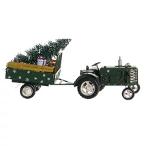 KARÁCSONYI TRAKTOR PÓTKOCSIVAL 37x11x16cm
