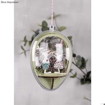 Csendélet fából 10 cm-es tojásba, Húsvét, 5 db-os, natúr, 1 készlet, Rayher