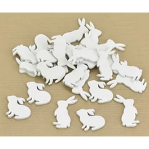 Fa mini krém színű nyuszi vegyes forma, 27db/csomag