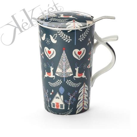 NOEL ROZSDAMENTES ACÉL SZŰRŐS PORCELÁN BÖGRE, 0,4L 