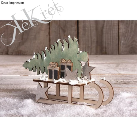 Fa építőkészlet téli álom, 11x5x16,5cm, 9 darabos, Rayher