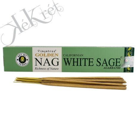 Golden Nag White Sage (Fehér Zsálya), Prémium masala, füstölő, 15 gr