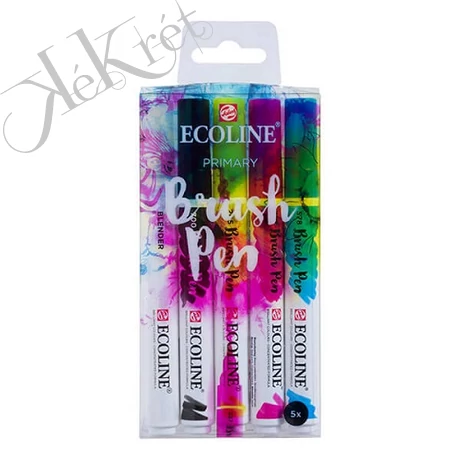 TALENS, ECOLINE BRUSH PEN ECSETFILC KÉSZLET - 5 DB, PRIMARY, ALAP SZÍNEK