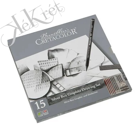 CRETACOLOR SILVER BOX GRAFIT RAJZKÉSZLET, 15 darabos