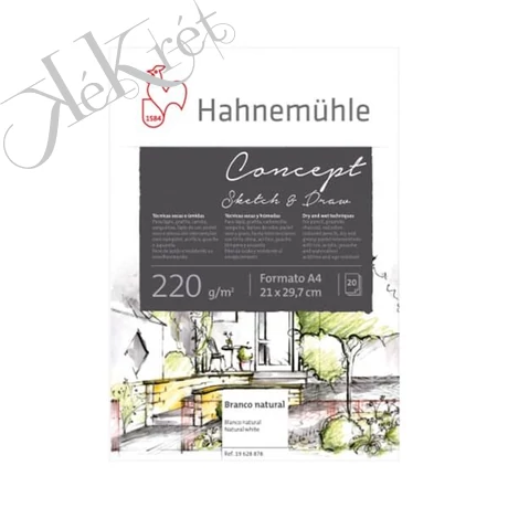 HAHNEMÜHLE CONCEPT RAJZ-, VÁZLAT- ÉS FESTŐTÖMB, 220 G, 20 LAP - A4