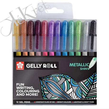 SAKURA GELLY ROLL METALLIC ZSELÉS TOLL KÉSZLET - 12 DB