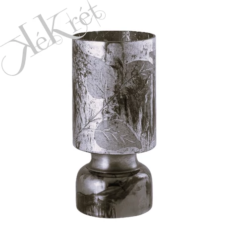 ÜVEG GYERTYATARTÓ  PTMD, 12,0 × 12,0 × 25,0 cm