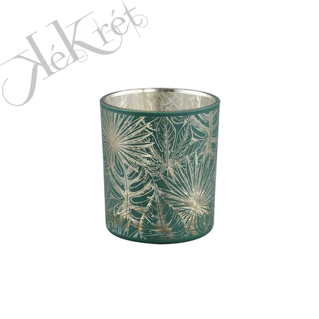 ÜVEG MÉCSESTARTÓ,  9x9x10 cm, PTMD