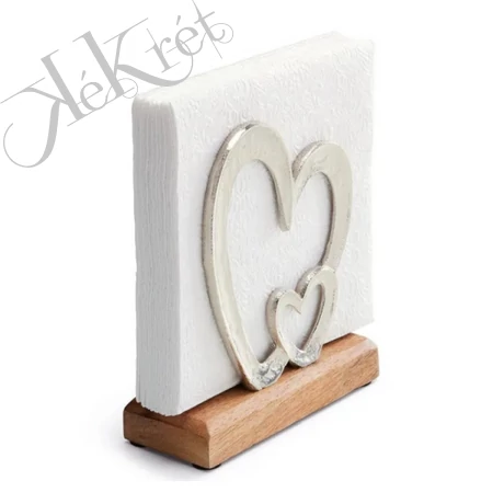 DUPLA SZÍV FÉM SZALVÉTATARTÓ