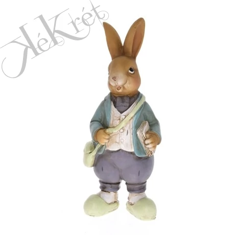 Nyúl papucsban álló, fiú,  poly 8x7,5x20cm 